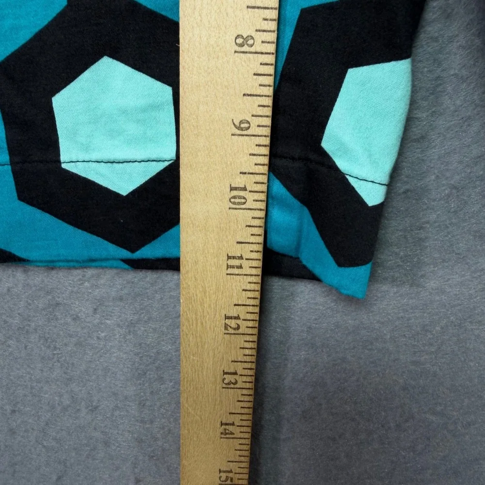 Loudmouth Golf Shorts Mens 32 Turquoise Black Hexagon Geometric Shining Pattern